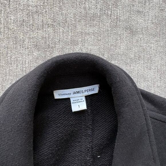 James Perse Black Long Cotton Coat Blazer - Picture 2 of 7